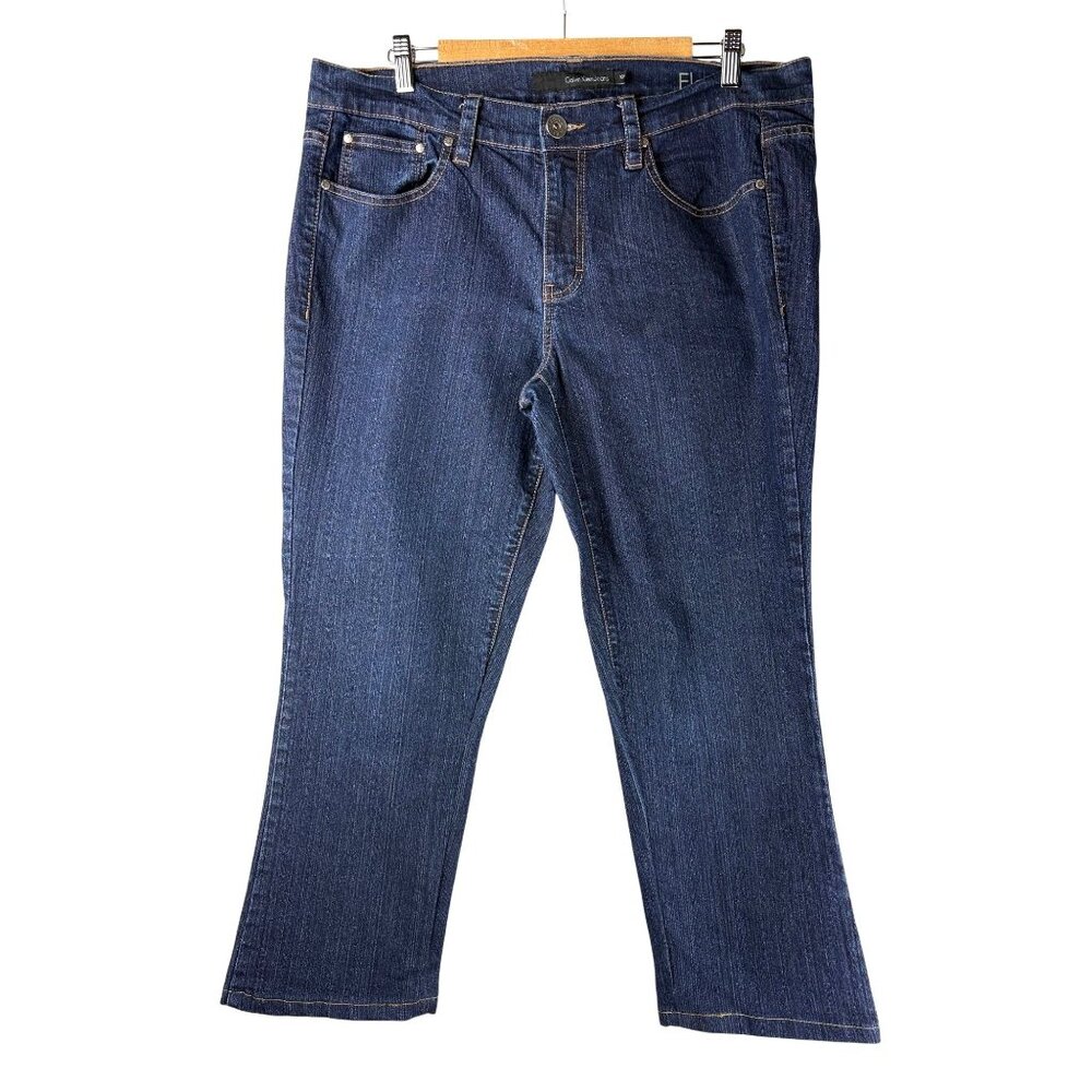 VTG Y2K Calvin Klein Flare Jeans Dark Wash Flare Denim Women's 16W